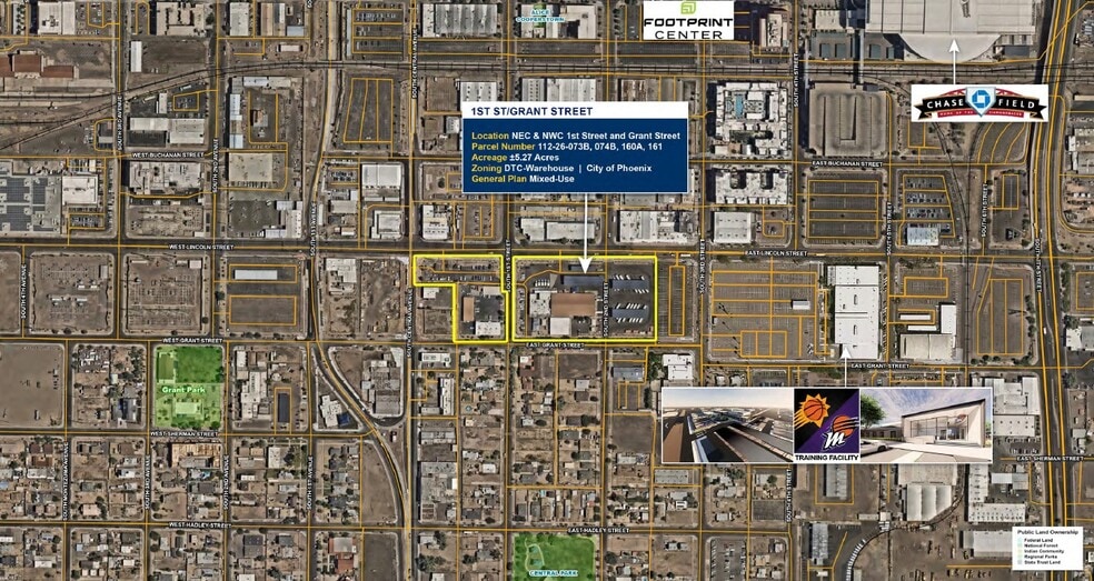 1st St & Grant St, Phoenix, AZ for lease - Aerial - Image 3 of 7