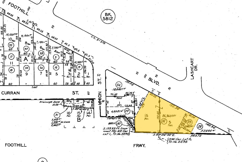 1346 Foothill Blvd, La Cañada Flintridge, CA for lease - Plat Map - Image 2 of 6