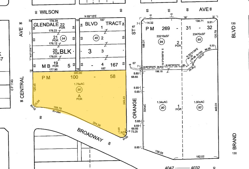 225 W Broadway, Glendale, CA for lease - Plat Map - Image 2 of 16