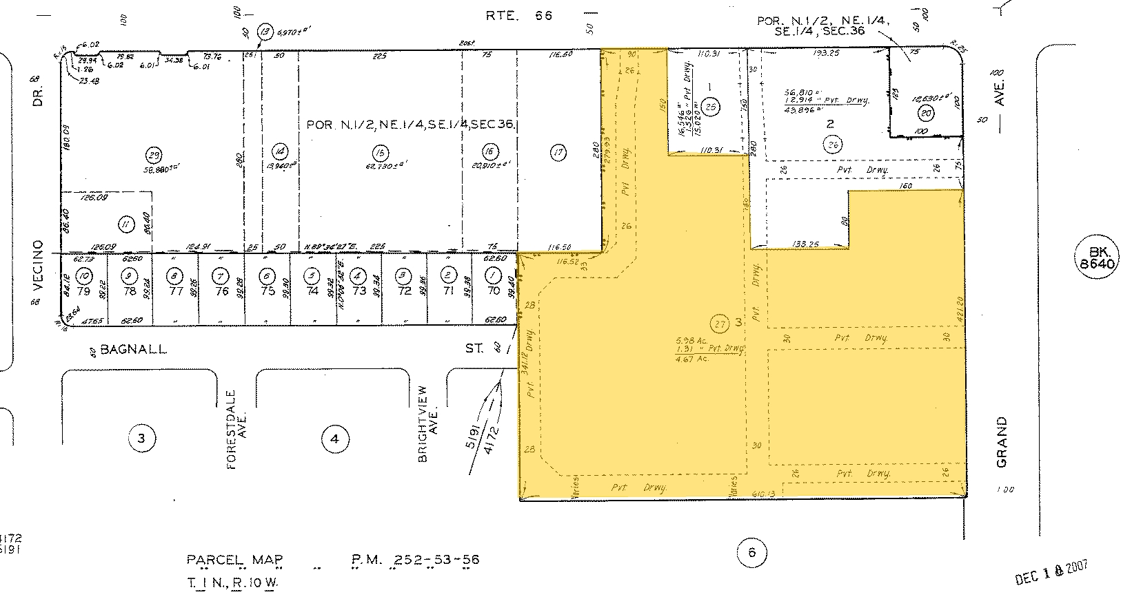 651-655 S Grand Ave, Glendora, CA for sale Plat Map- Image 1 of 1