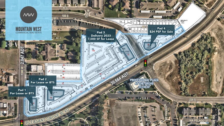 100 South & Pleasant Grove Blvd, Pleasant Grove, UT for sale - Aerial - Image 1 of 1
