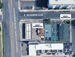 4040 E Warren Ave, Denver, CO - AERIAL  map view