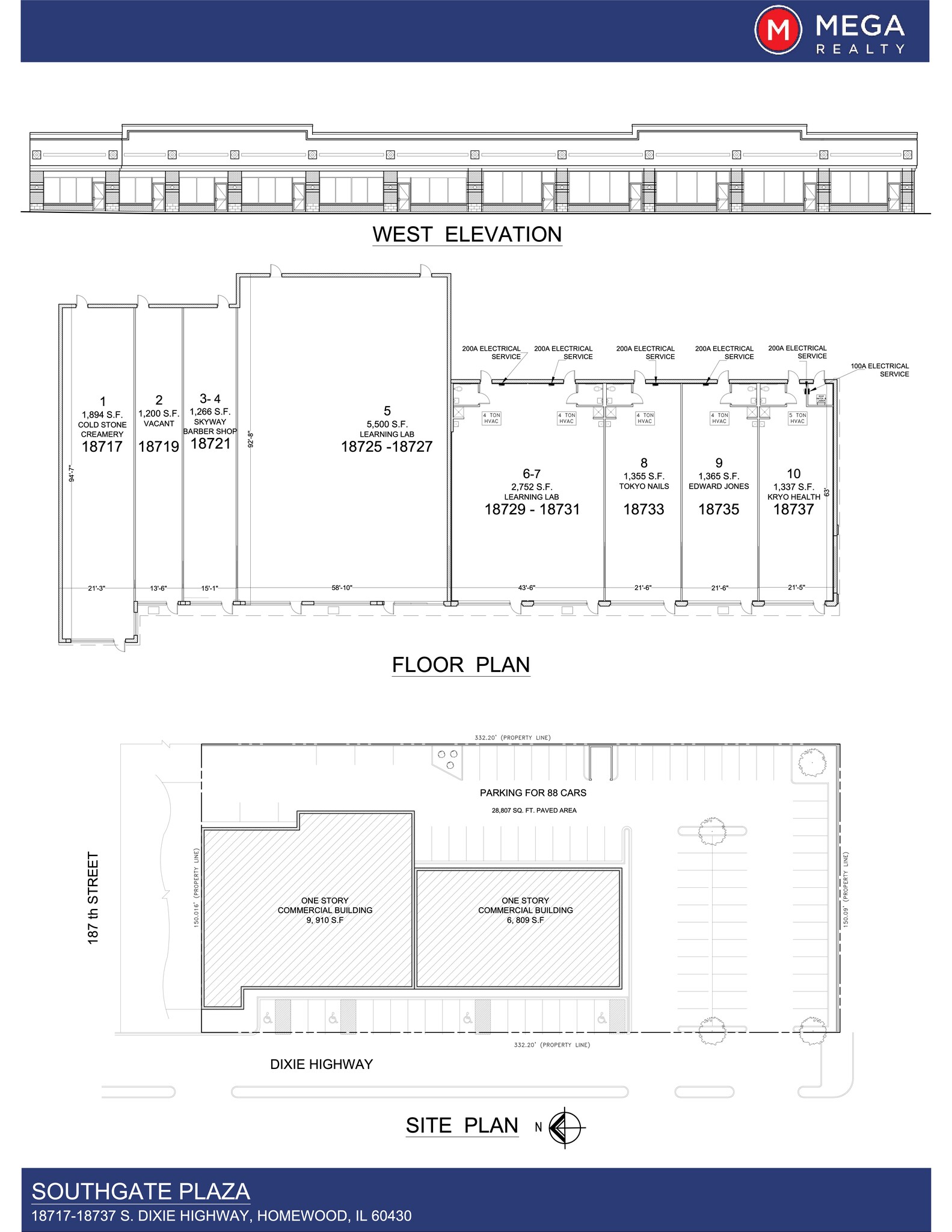 18717-18727 S Dixie Hwy, Homewood, IL for lease Site Plan- Image 1 of 2