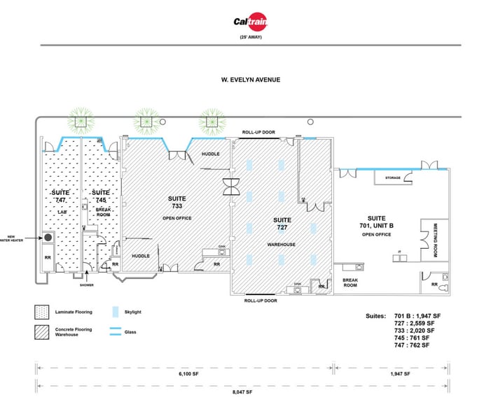 701 W Evelyn Ave, Mountain View, CA for lease - Floor Plan - Image 2 of 9