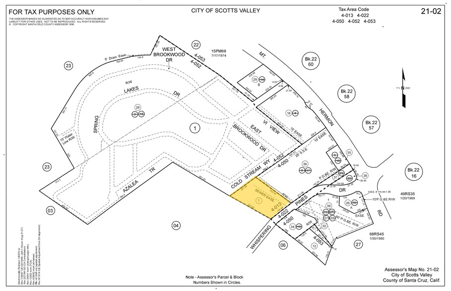 108 Whispering Pines Dr, Scotts Valley, CA for lease - Plat Map - Image 3 of 9