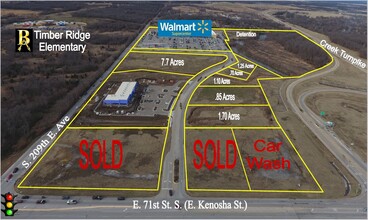 209th & 71st St, Broken Arrow, OK - aerial  map view