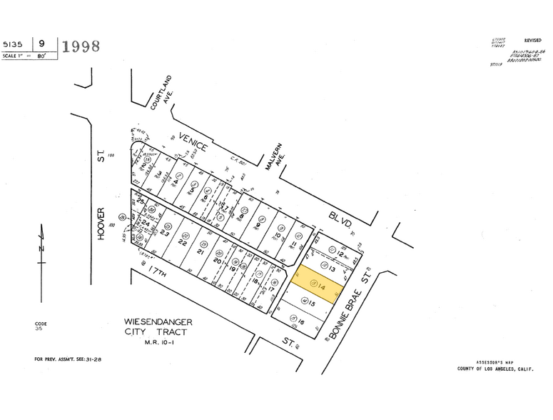 1611 S Bonnie Brae St, Los Angeles, CA for sale - Plat Map - Image 2 of 2