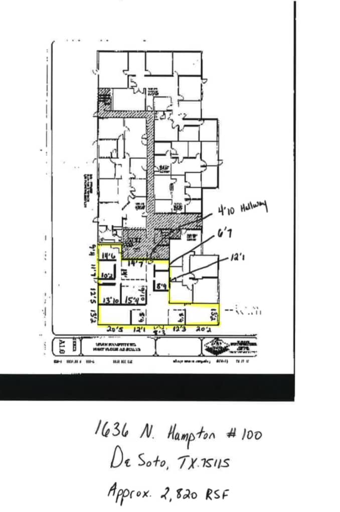 1636 N Hampton Rd, DeSoto, TX for lease Floor Plan- Image 1 of 1