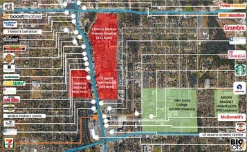 1315 S Beckham Ave, Tyler, TX - AERIAL  map view
