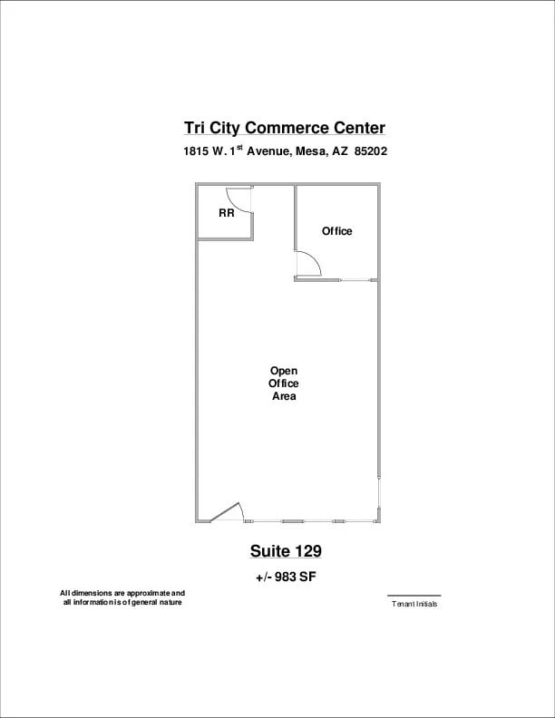 1815 W 1st Ave, Mesa, AZ for lease Floor Plan- Image 1 of 1