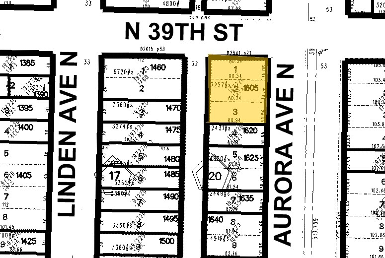 3837-3845 Aurora Ave N, Seattle, WA for lease - Plat Map - Image 2 of 14
