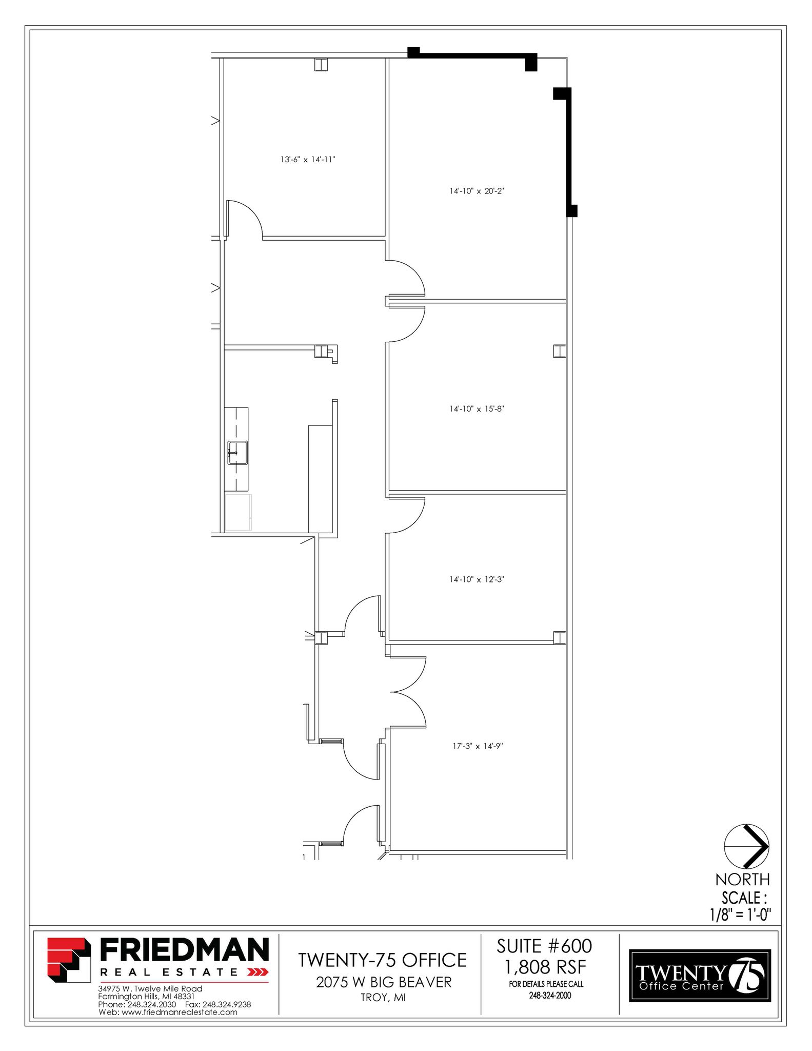 2075 W Big Beaver Rd, Troy, MI for lease Floor Plan- Image 1 of 1