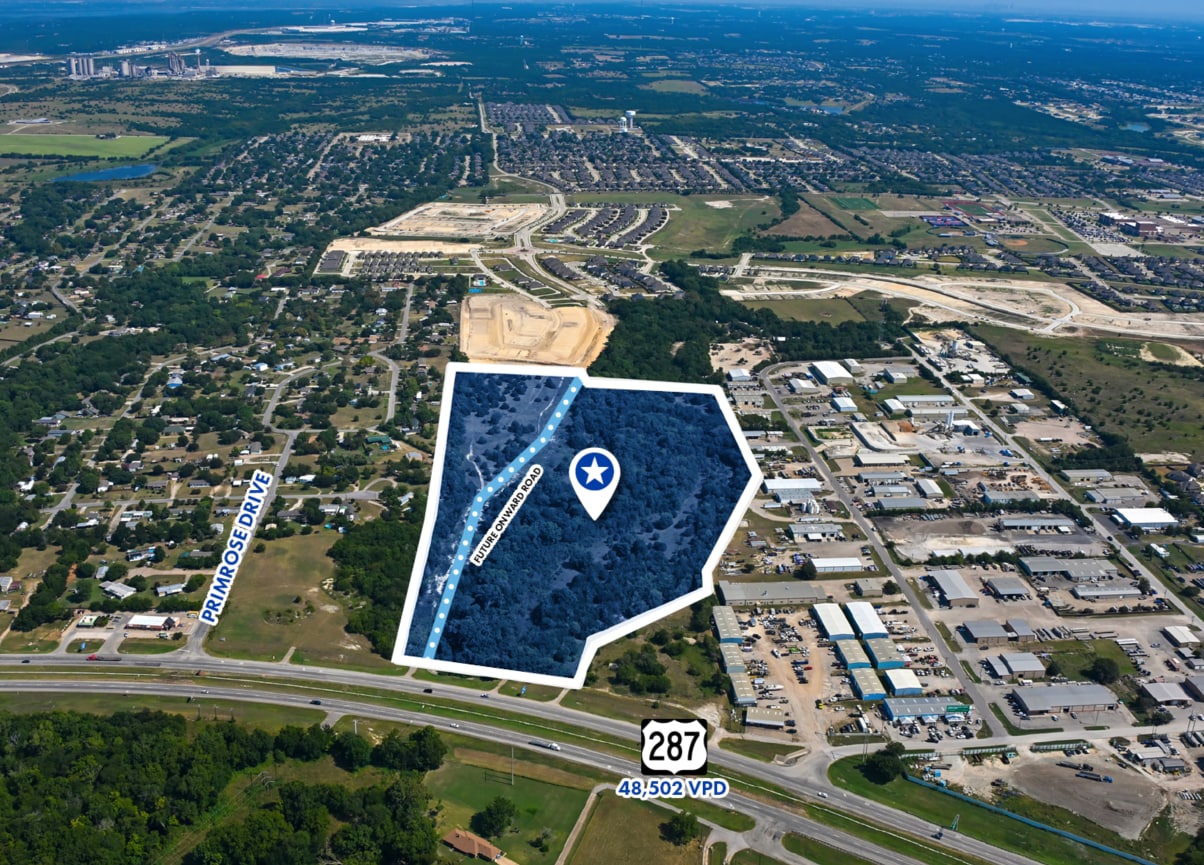 NEC of 287 & Primrose Dr. hwy, Midlothian, TX for sale Aerial- Image 1 of 3
