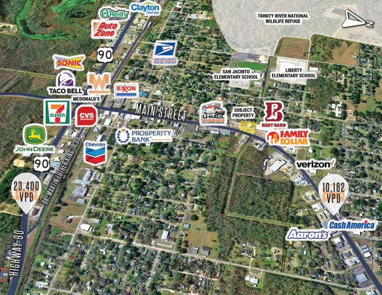 915-929 Main St, Liberty, TX for lease - Aerial - Image 3 of 6