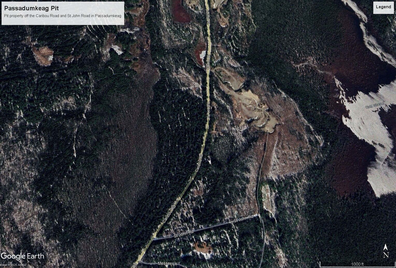 Lot 1&2 NE Caribou Rd, Passadumkeag, ME for sale Aerial- Image 1 of 7