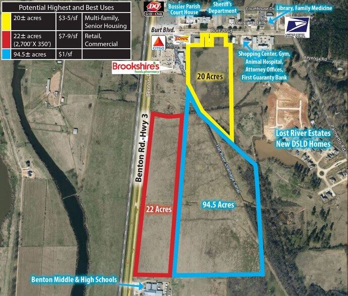 Benton Road & Burt Boulevard Rd, Benton, LA 71006 Land for Sale