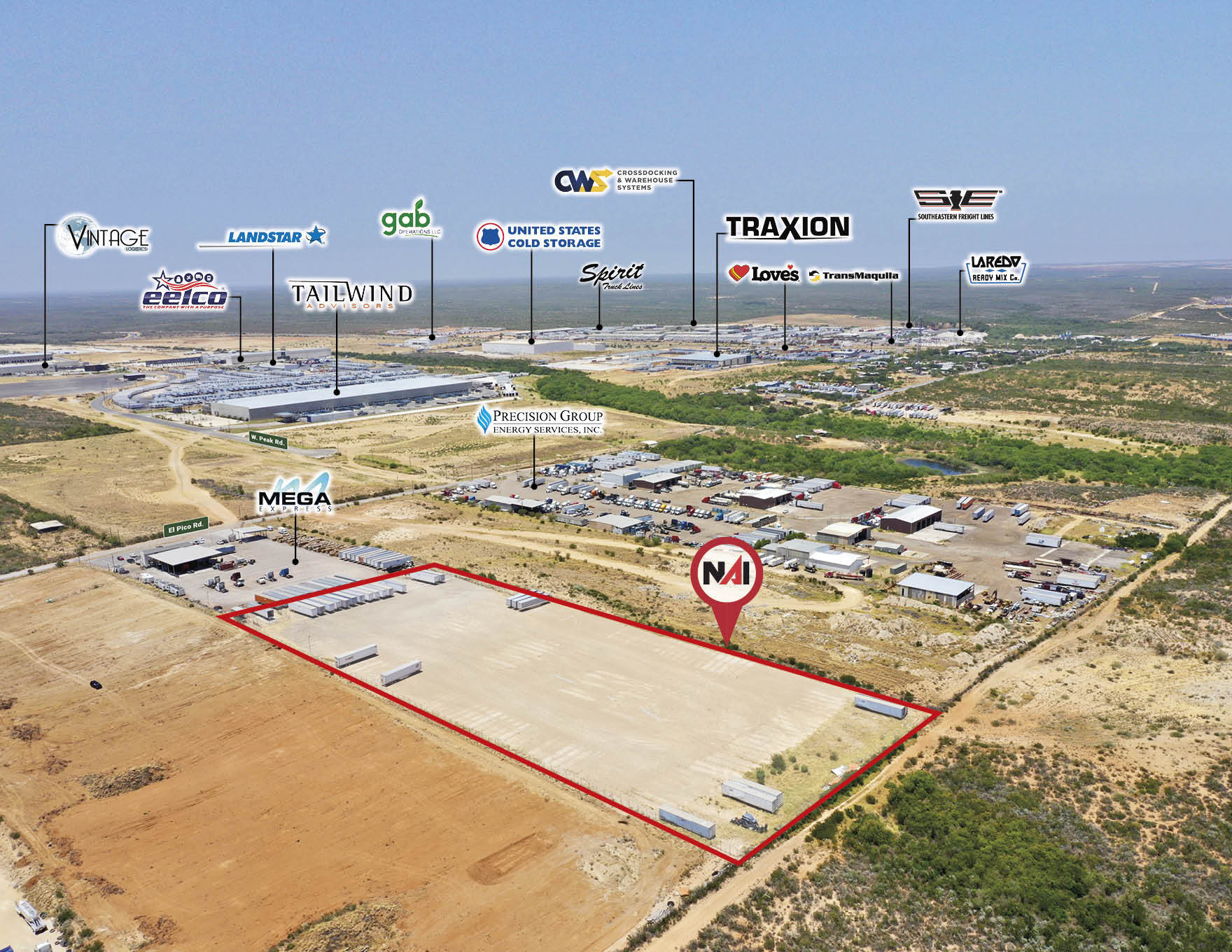 539 El Pico Rd., Laredo, TX for sale Aerial- Image 1 of 1