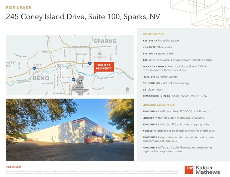 245 Coney Island Dr, Sparks, NV for lease - Aerial - Image 3 of 3