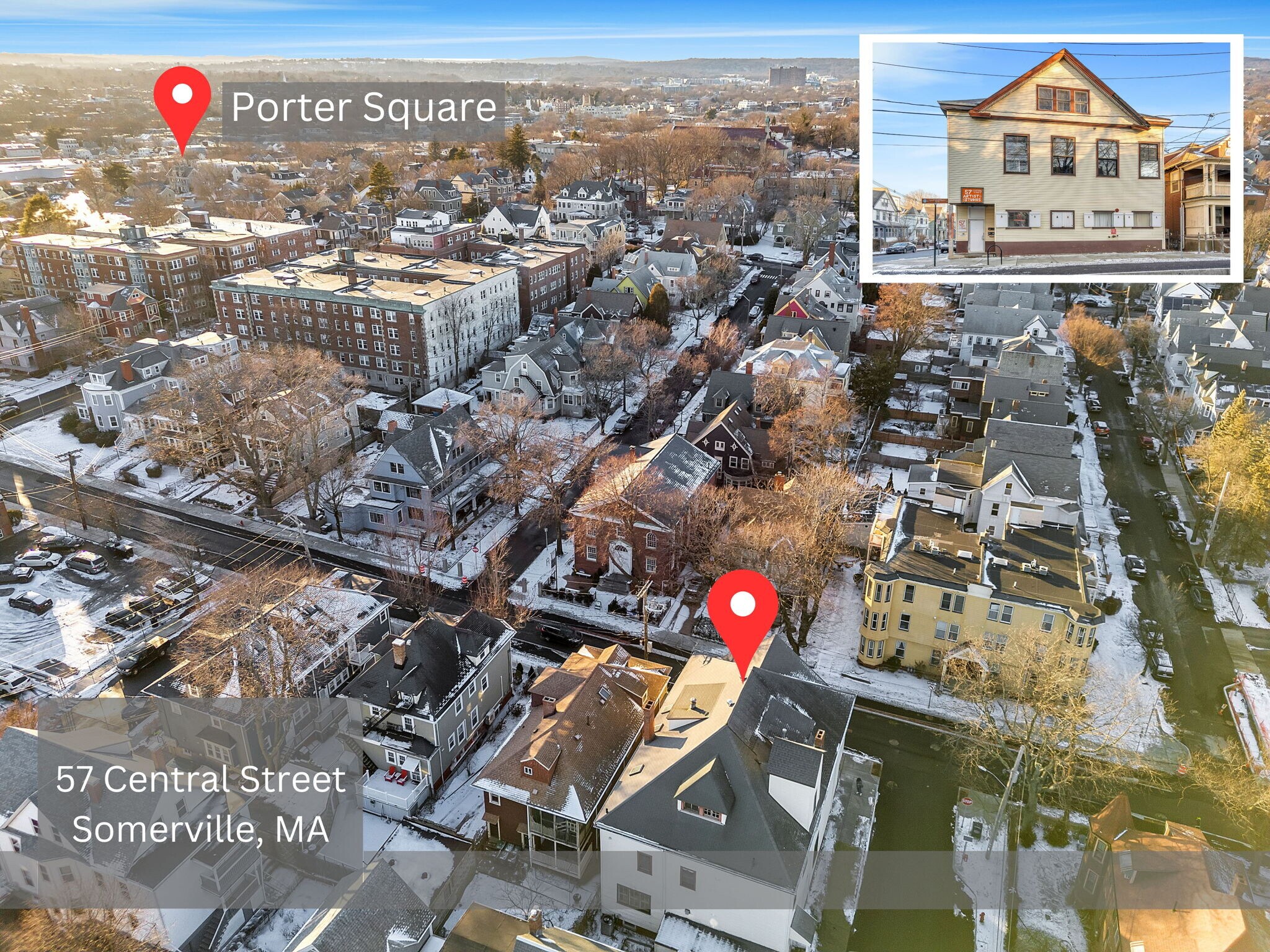 57 Central St, Somerville, MA for sale Aerial- Image 1 of 1