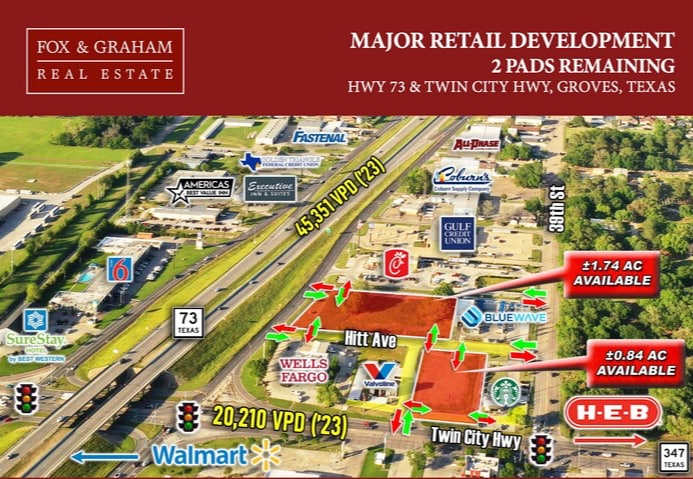 Highway 73, Groves, TX for lease - Aerial - Image 1 of 3
