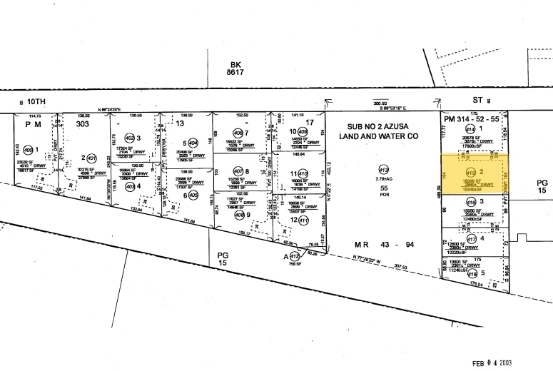 916 W 10th St, Azusa, CA for sale - Plat Map - Image 3 of 4