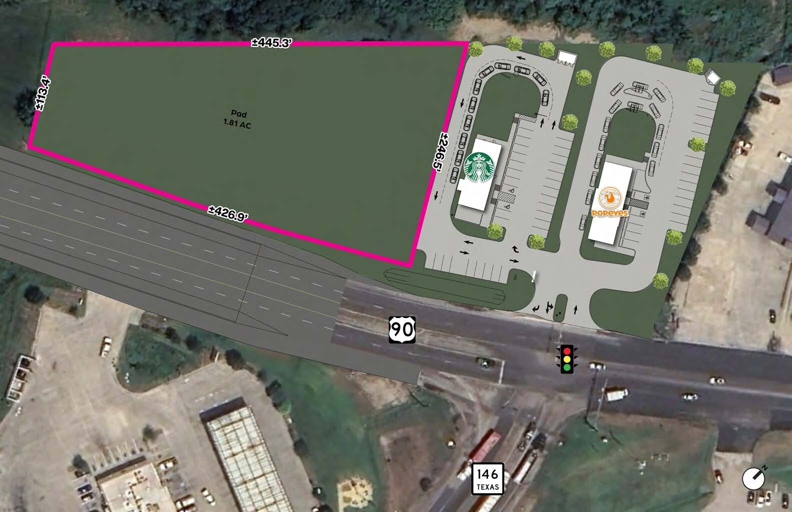 NEQ US-90 & SH-146, Dayton, TX for sale Aerial- Image 1 of 5