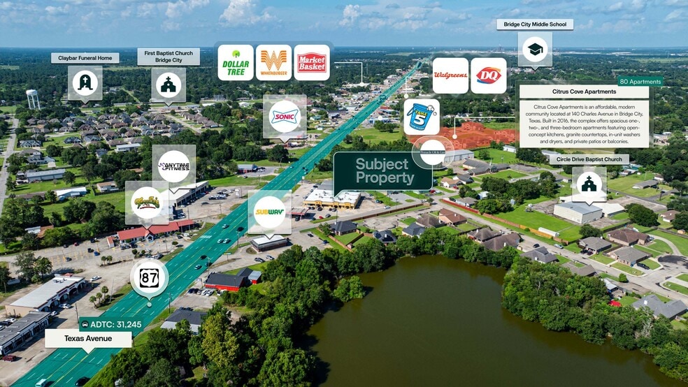 1150 Texas Ave, Bridge City, TX for sale - Aerial - Image 2 of 2