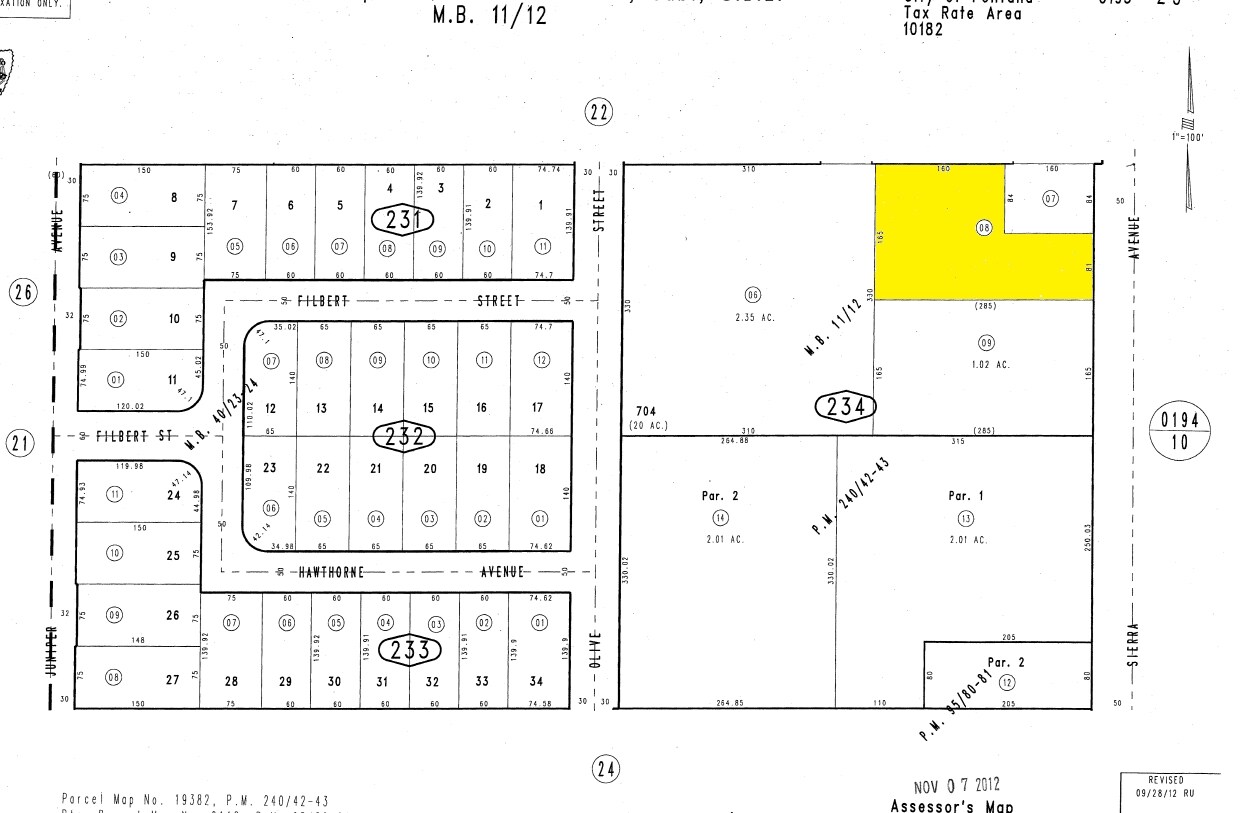 Sierra Ave & Randall Ave, Fontana, CA for sale Plat Map- Image 1 of 2