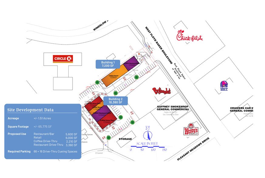 1709 W Floyd Baker Blvd, Gaffney, SC for lease - Site Plan - Image 2 of 3