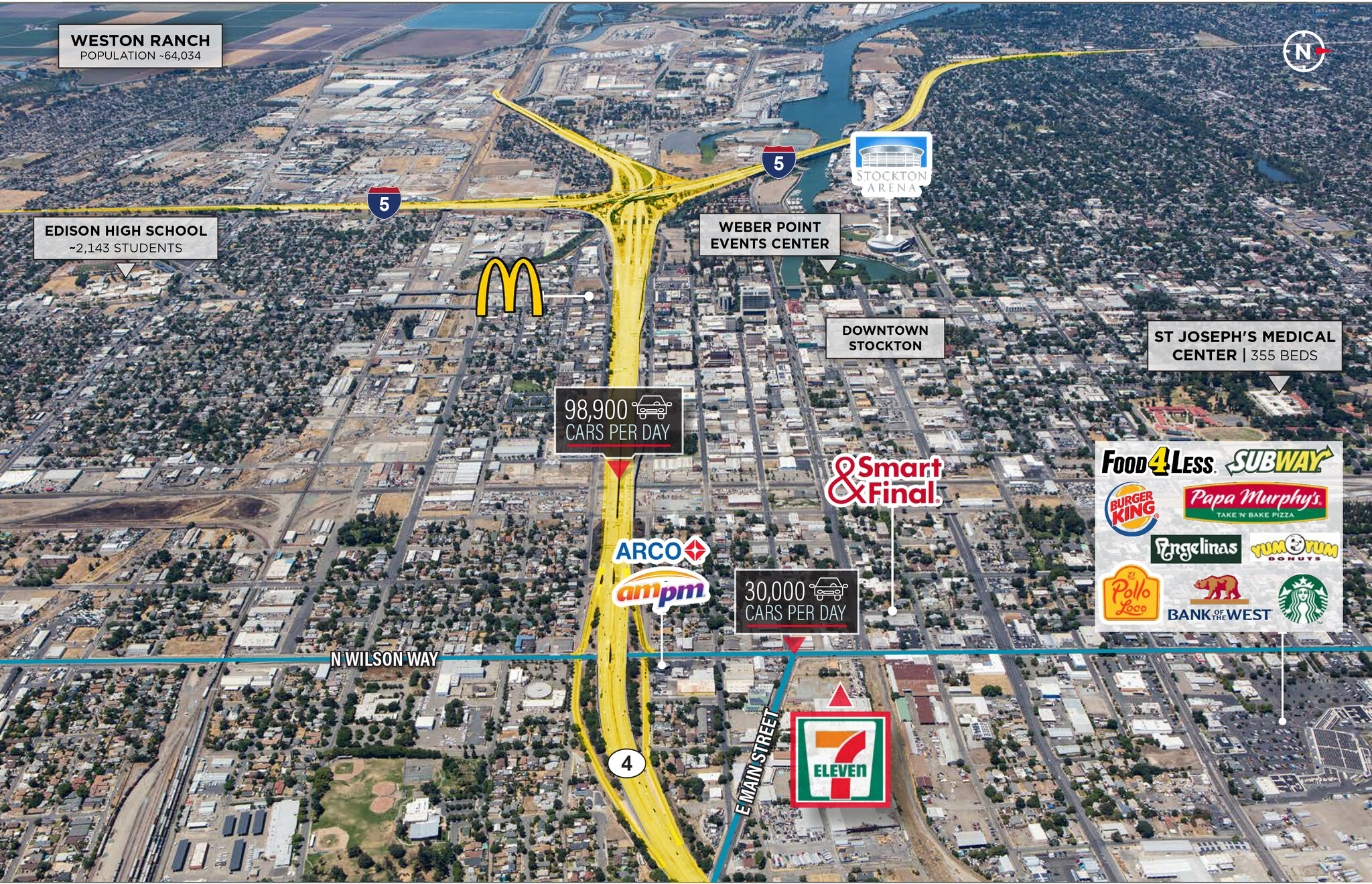 1515 E Main St, Stockton, CA for sale Aerial- Image 1 of 1