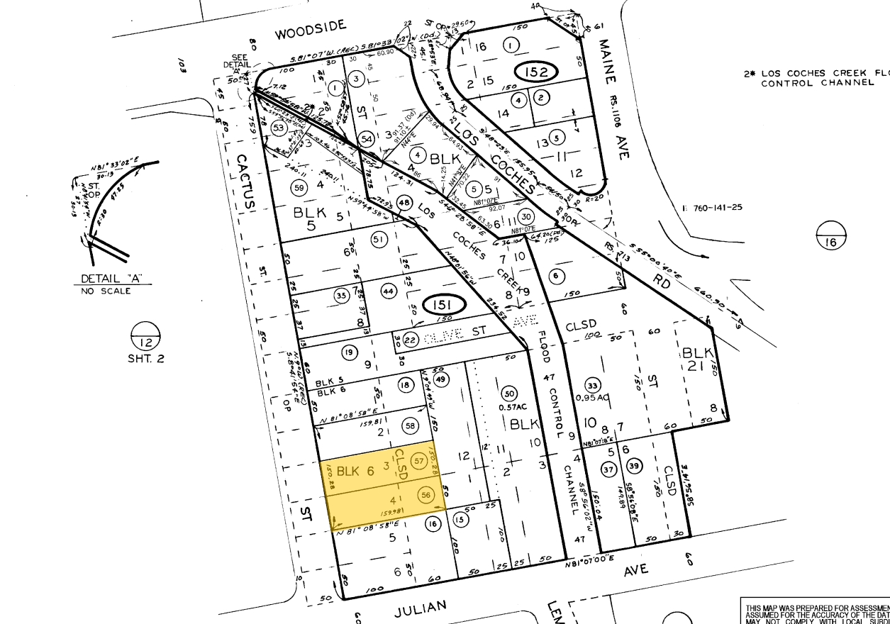 9711 Cactus St, Lakeside, CA for sale Plat Map- Image 1 of 1