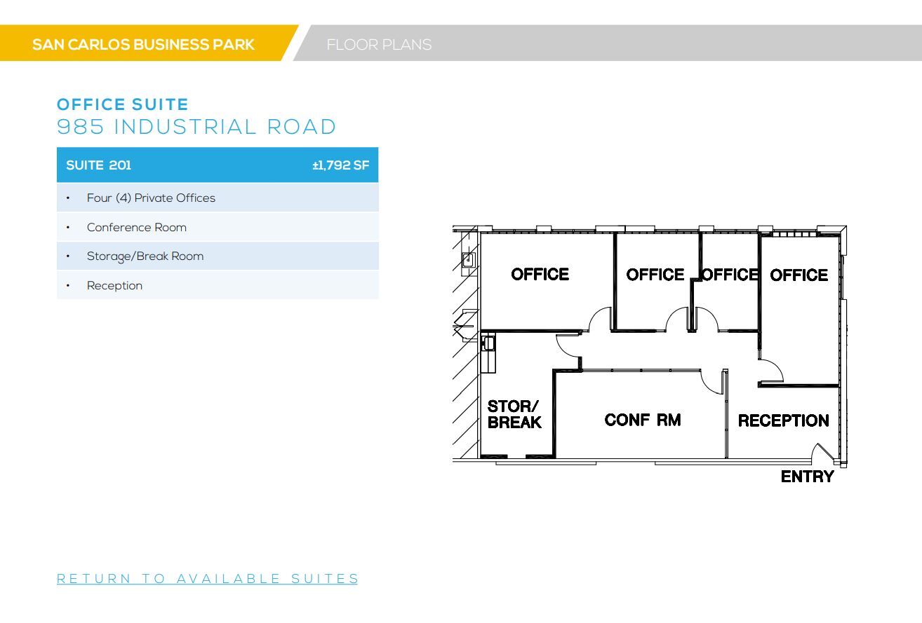 985 Industrial Rd, San Carlos, CA for lease Floor Plan- Image 1 of 1