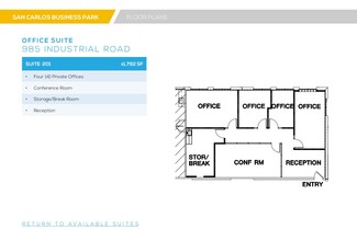 985 Industrial Rd, San Carlos, CA for lease Floor Plan- Image 1 of 1