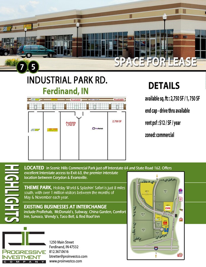 75 Industrial Park Rd Ferdinand In 47532 Retail Space For