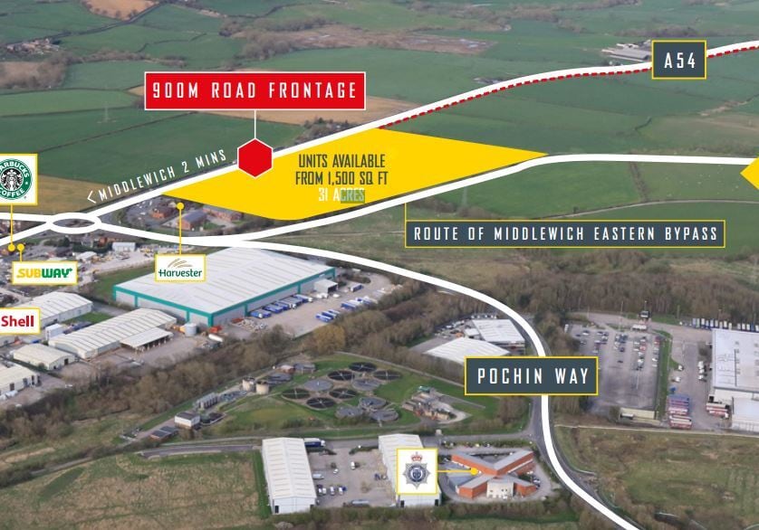 Holmes Chapel Rd, Middlewich for sale - Aerial - Image 1 of 1