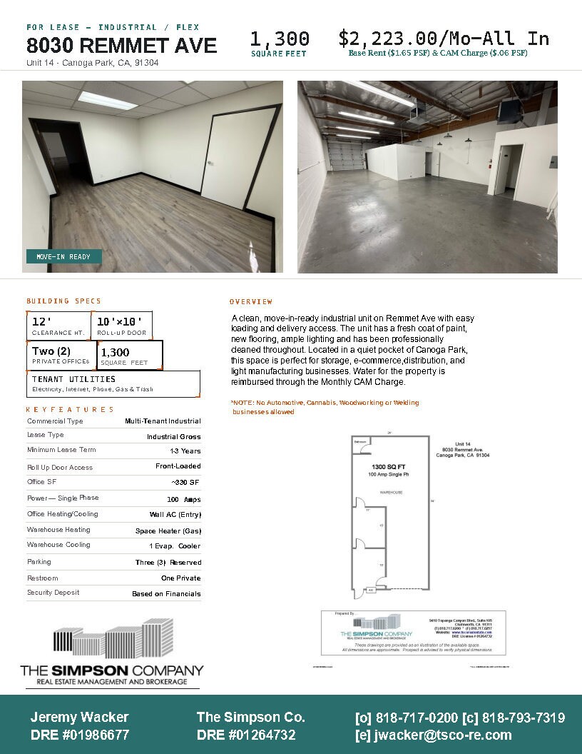 8030-8040 Remmet Ave, Canoga Park, CA for lease Interior Photo- Image 1 of 6