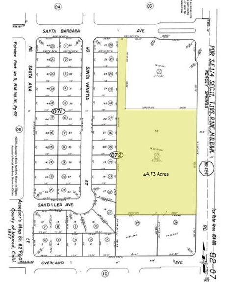 NWC Mercey-Springs Rd & Overland Rd, Los Banos, CA for sale - Plat Map - Image 3 of 3