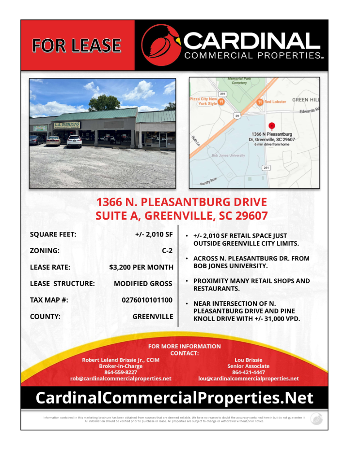 1366 N Pleasantburg Dr, Greenville, SC for lease Building Photo- Image 1 of 1