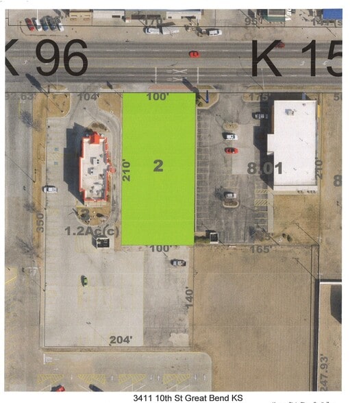 3411 10th St, Great Bend, KS for lease - Aerial - Image 2 of 2