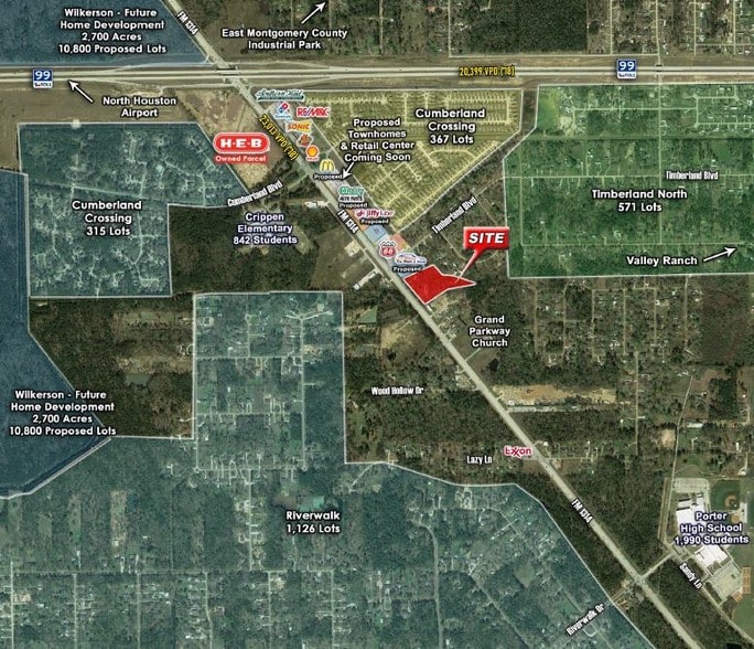 FM 1314 @ Grand Parkway, Porter, TX for sale - Aerial - Image 1 of 1