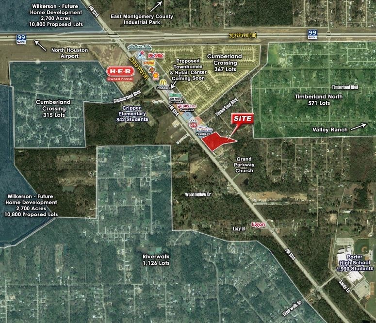 FM 1314 @ Grand Parkway, Porter, TX for sale Aerial- Image 1 of 1