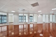 Wood floors and carpet in offices