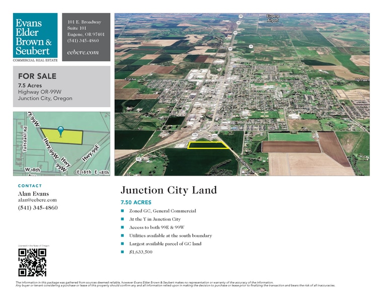 Oregon 99W, Junction City, OR 97448 7.5 AC on OR99W Junction City