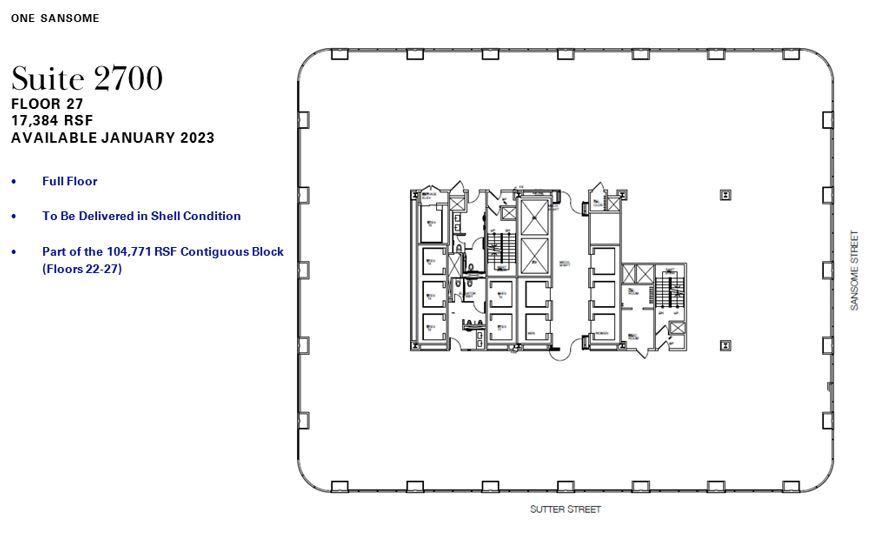 1 Sansome St, San Francisco, CA for lease Floor Plan- Image 1 of 1