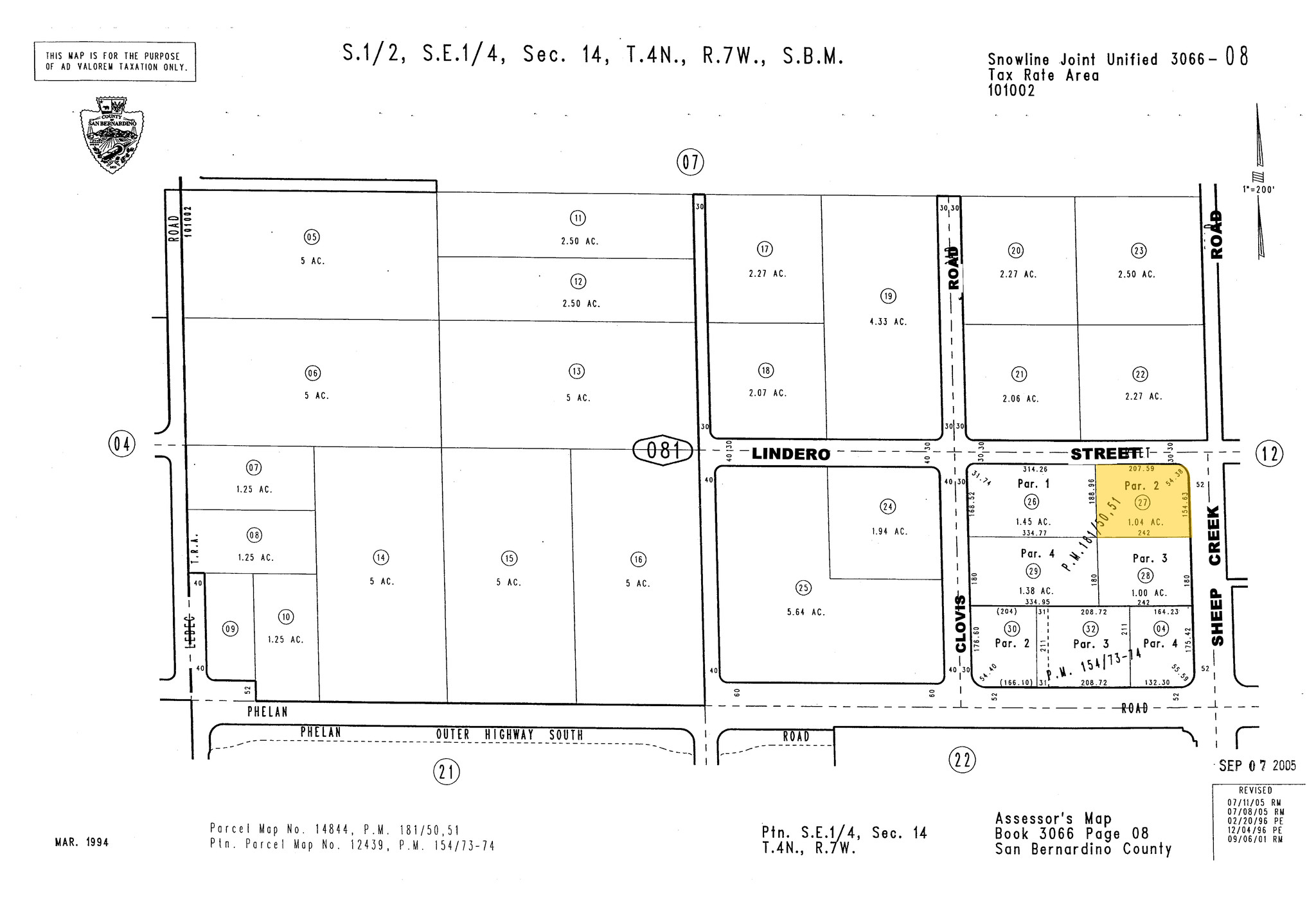 9790 Sheep Creek Rd, Phelan, CA for sale Plat Map- Image 1 of 1