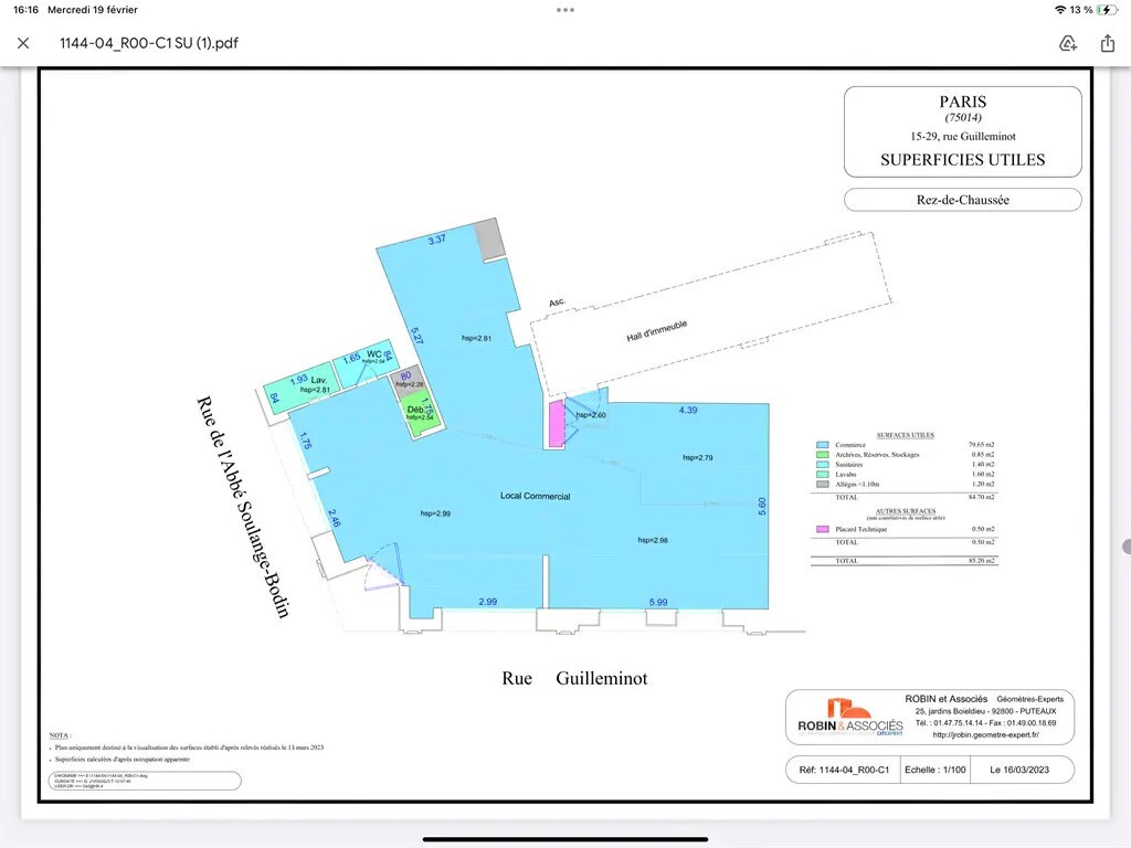 Retail in Paris for lease Floor Plan- Image 1 of 4