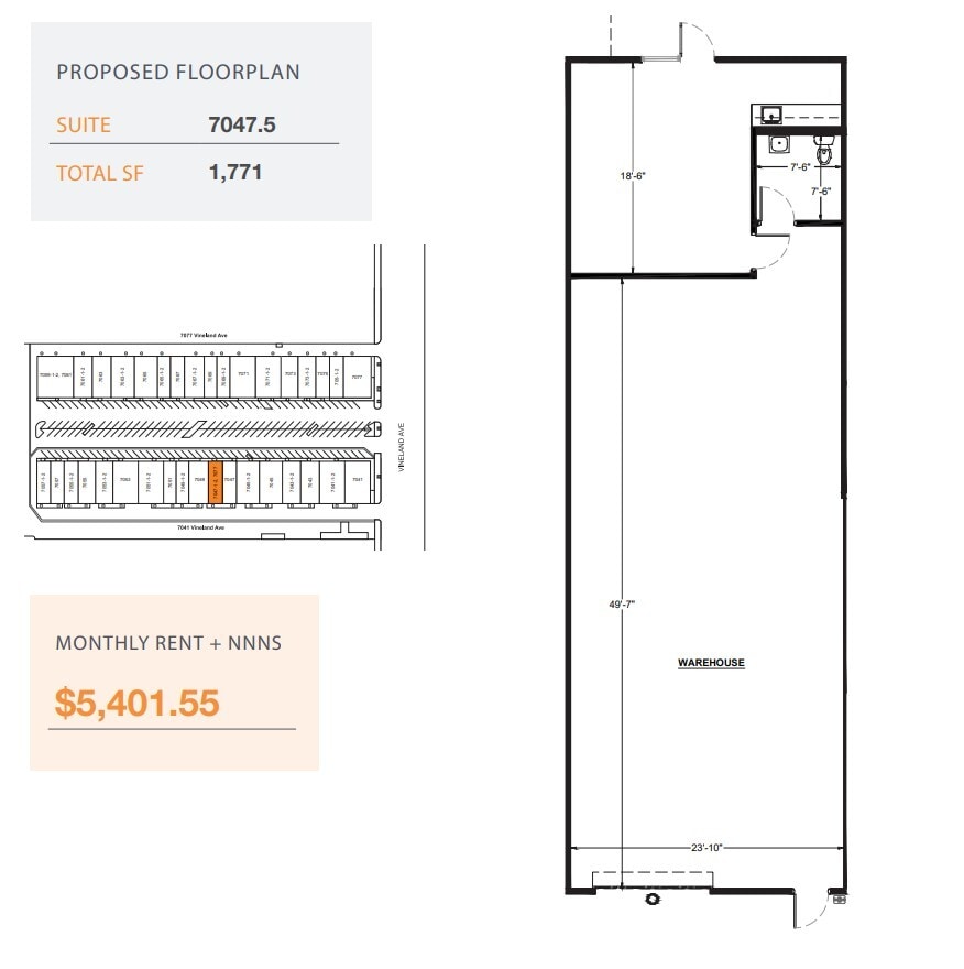 7059-7077 1/2 Vineland Ave, North Hollywood, CA for lease Floor Plan- Image 1 of 1