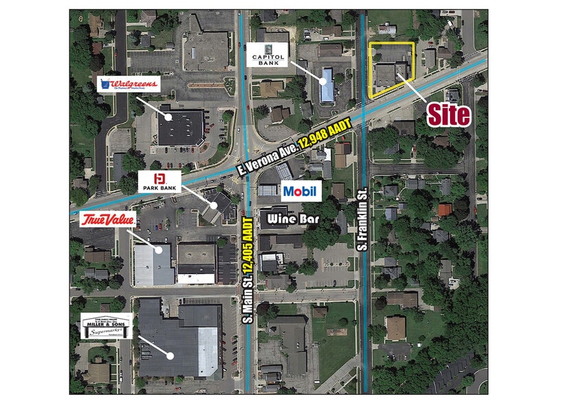 200-208 E Verona Ave, Verona, WI for lease - Aerial - Image 3 of 3