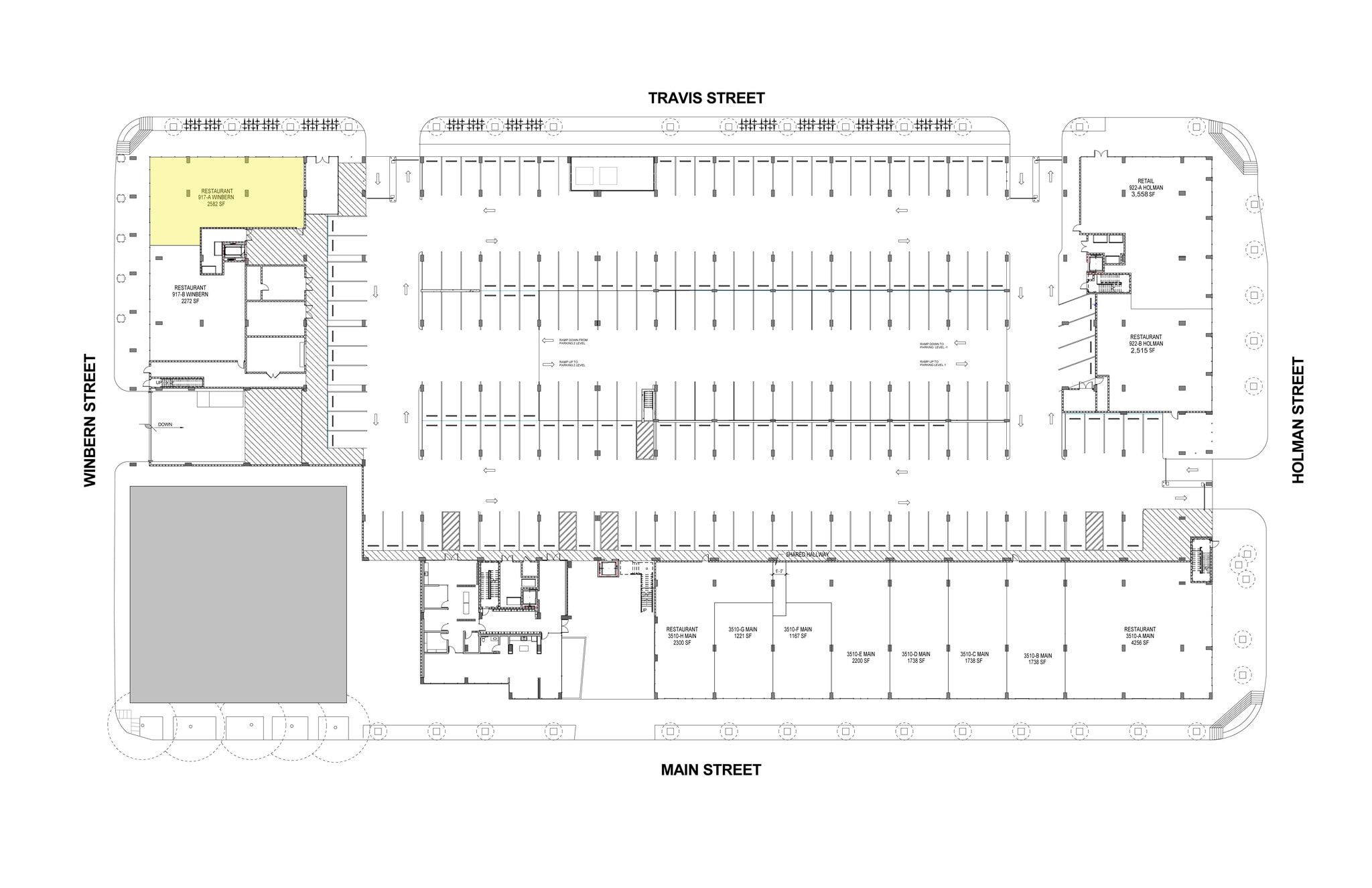 3550 Main St, Houston, TX for lease Site Plan- Image 1 of 2
