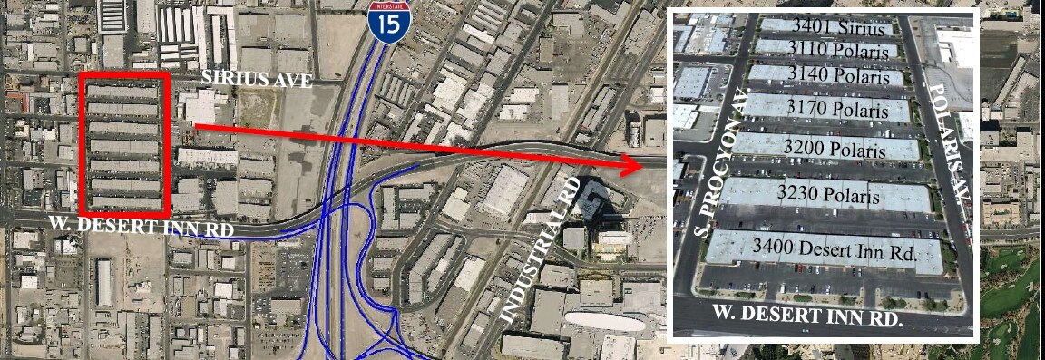 3230 Polaris Ave, Las Vegas, NV for lease Aerial- Image 1 of 10